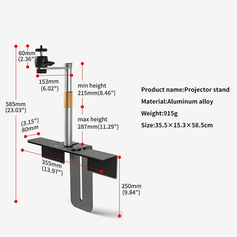 CinemaFixer - Support de Vidéoprojecteur Polyvalent pour Canapé et Table de Chevet